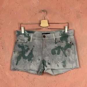 Fidelity Low Rise Grey Denim Shorts/Tie Dye Denim Shirts/Grey Green Tie Dye